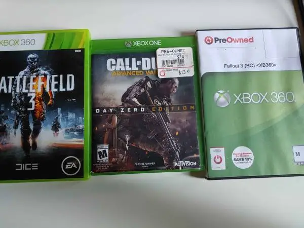 Xbox Games - Lot of 3 Games - Call of Duty Battlefield Fallout