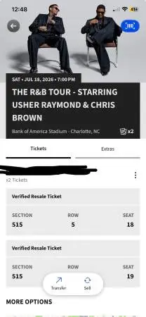 Chris brown & Usher R&B Tour Tickets 7/18