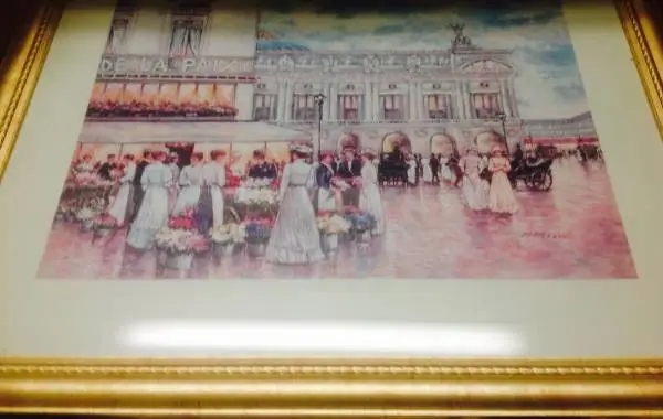 Historical Painting of Paris, France c1915. Framed, signed by Martin
