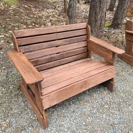 Vintage Solid Redwood Bench