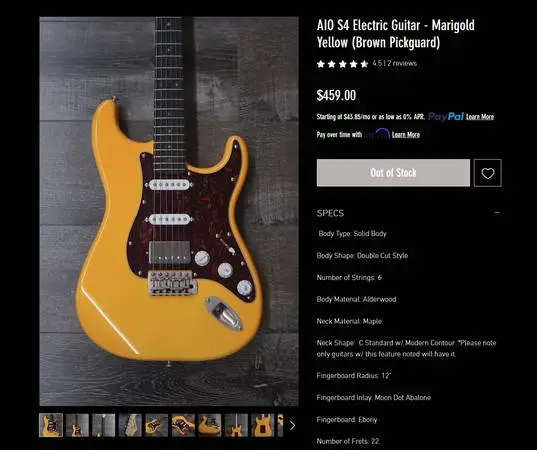 S-Type guitar, New unplayed, For SMALL hands.