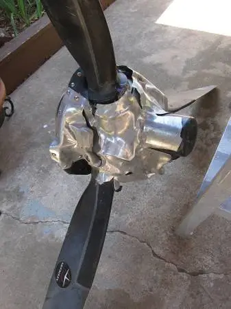 Damaged 3 Bladed Airplane Propeller, Wall Hanger