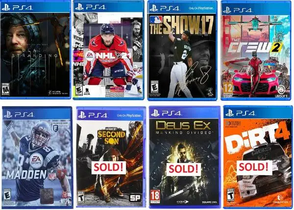 PS4 Games Adult Owned