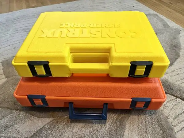Pair of Fisher-Price Construx Vintage Building Set Storage Cases