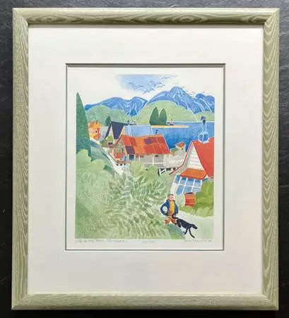 Rie Muñoz Off To The Bath, Tenakee 1989 Ltd Edition Framed Alaskan Art Print