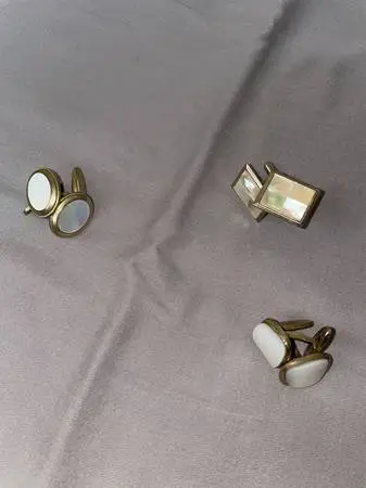 Vintage Gold Plate & Mother of Pearl Cufflinks