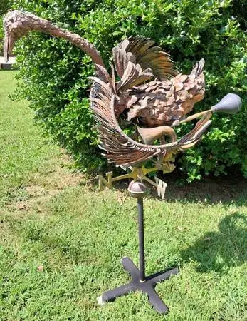 VINTAGE WEATHERVANE HANDMADE COPPER TRUMPETER SWAN