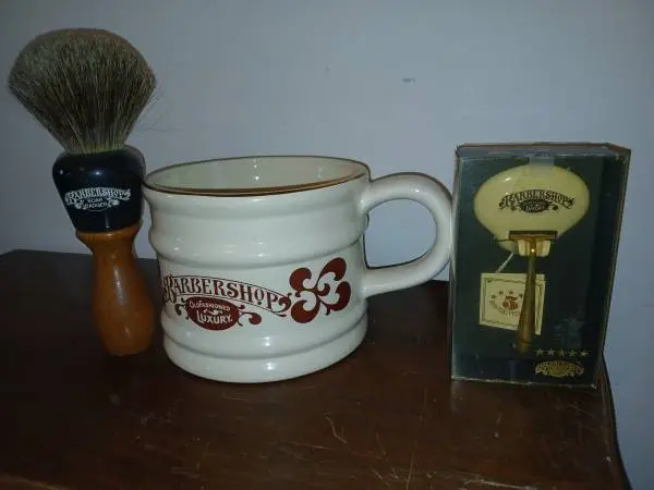 Large Vintage Shaving Mug with Matching brush.