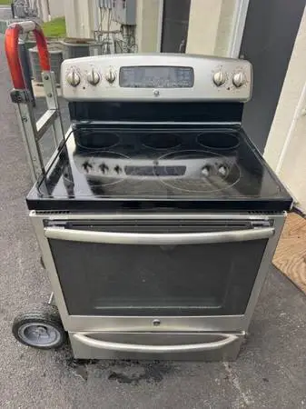 GE ELECTRIC RaNGE FLAT TOP GLASS STAINLESS STEEL