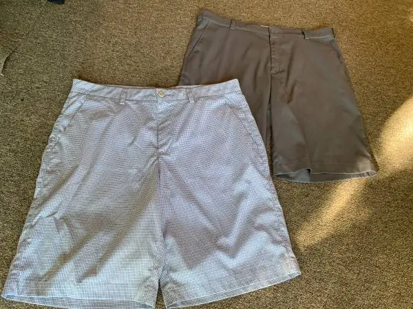 Set of 2 Mens Nike/Ashworth Golf Shorts SZ 36 Gray/Blue/White