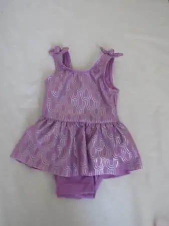New Girls 18 Months Purple Mermaid Print Swimsuit