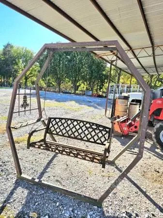 Wedding octagon arch with metal swing FCFS no holds unless on your way