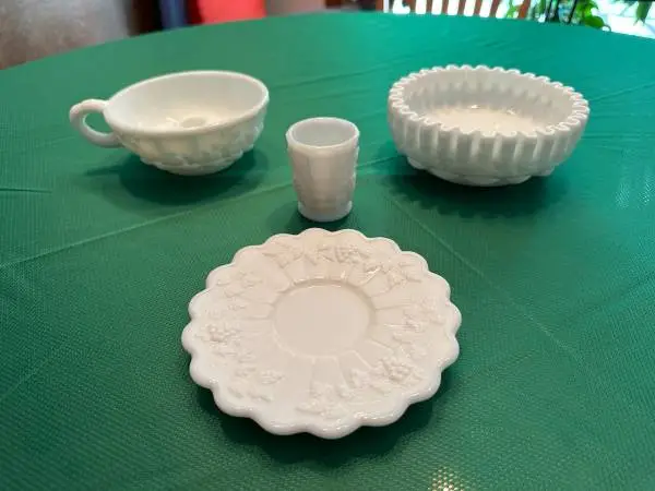 Vintage Westmoreland Paneled Grape Milk Glass