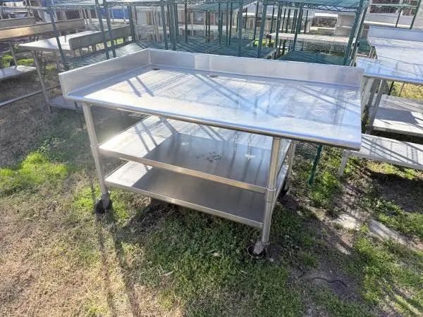 60 stainless steel work table with double undershelf