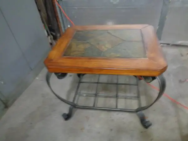 Nice metal and wood end table