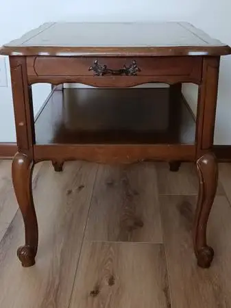 French Provincial solid wood end table