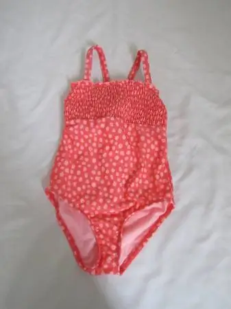 New Girls 4T Orange Print Swimsuit