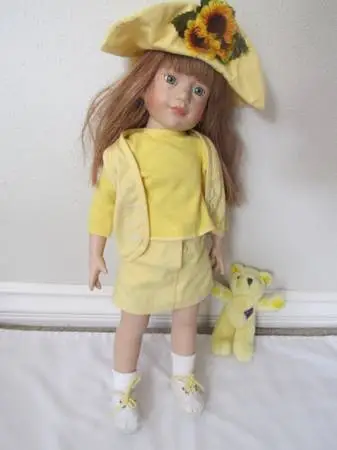 Magic Attic Doll In Yellow Outfit With Bear