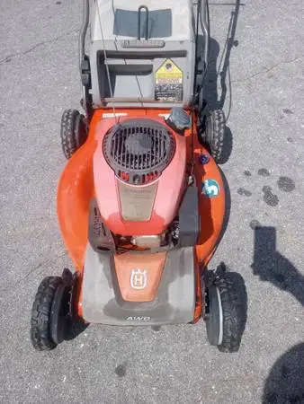 Husqvarna all-wheel drive self-propelled mower with bag