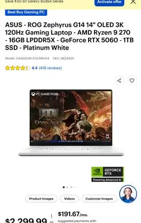Reduced Asus Zephyrus G14. Month old!