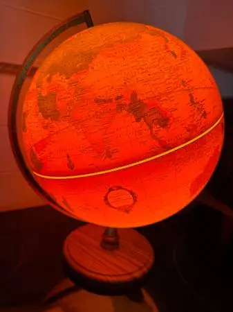 vintage illuminated Crams Antique world globe 12”