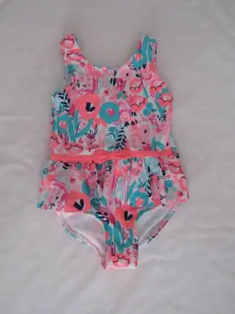 New Girls 4T Flower Print Swimsuit