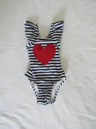 New Girls 12 Months Heart Swimsuit