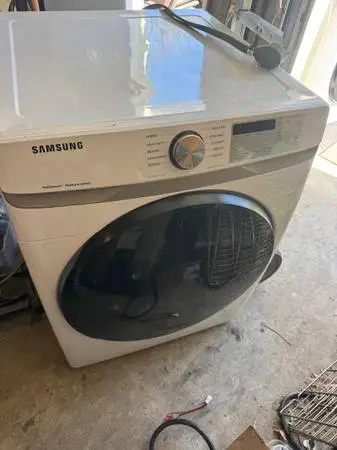 FRont samsung electric dryer white