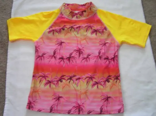 Girls Youth 12 Palm Trees Sun Protection Sun Shirt