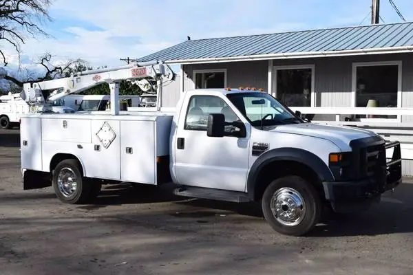 2008 FORD F450 MECHANICS SERVICE TRUCK 4x4 4WD - DIESEL, 5000LB CRANE!
