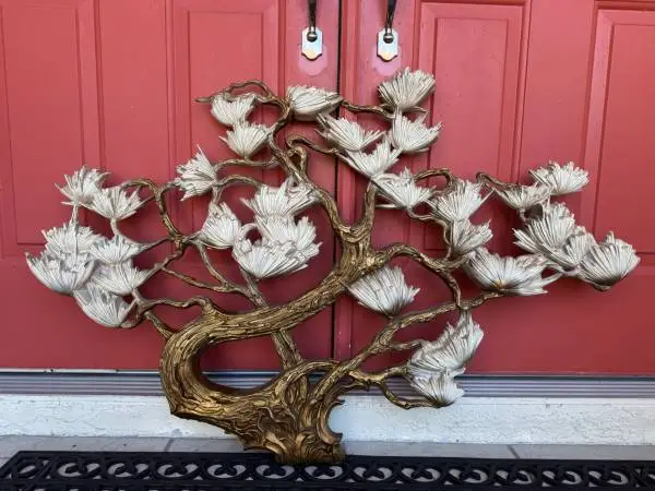 Huge mid century syroco bonsai tree wall art mcm