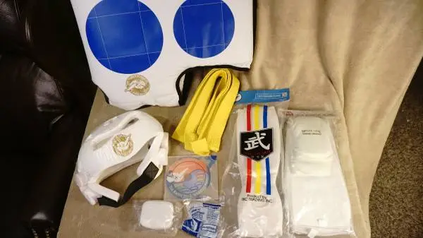 3 Martial Arts/Taekwondo Chest Protectors, Shin Guards
