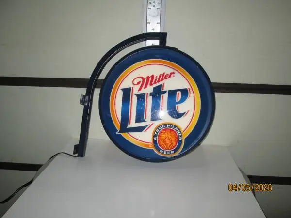 Miller Lite Double-Sided Light-Up Sign w/ Mounting Bracket