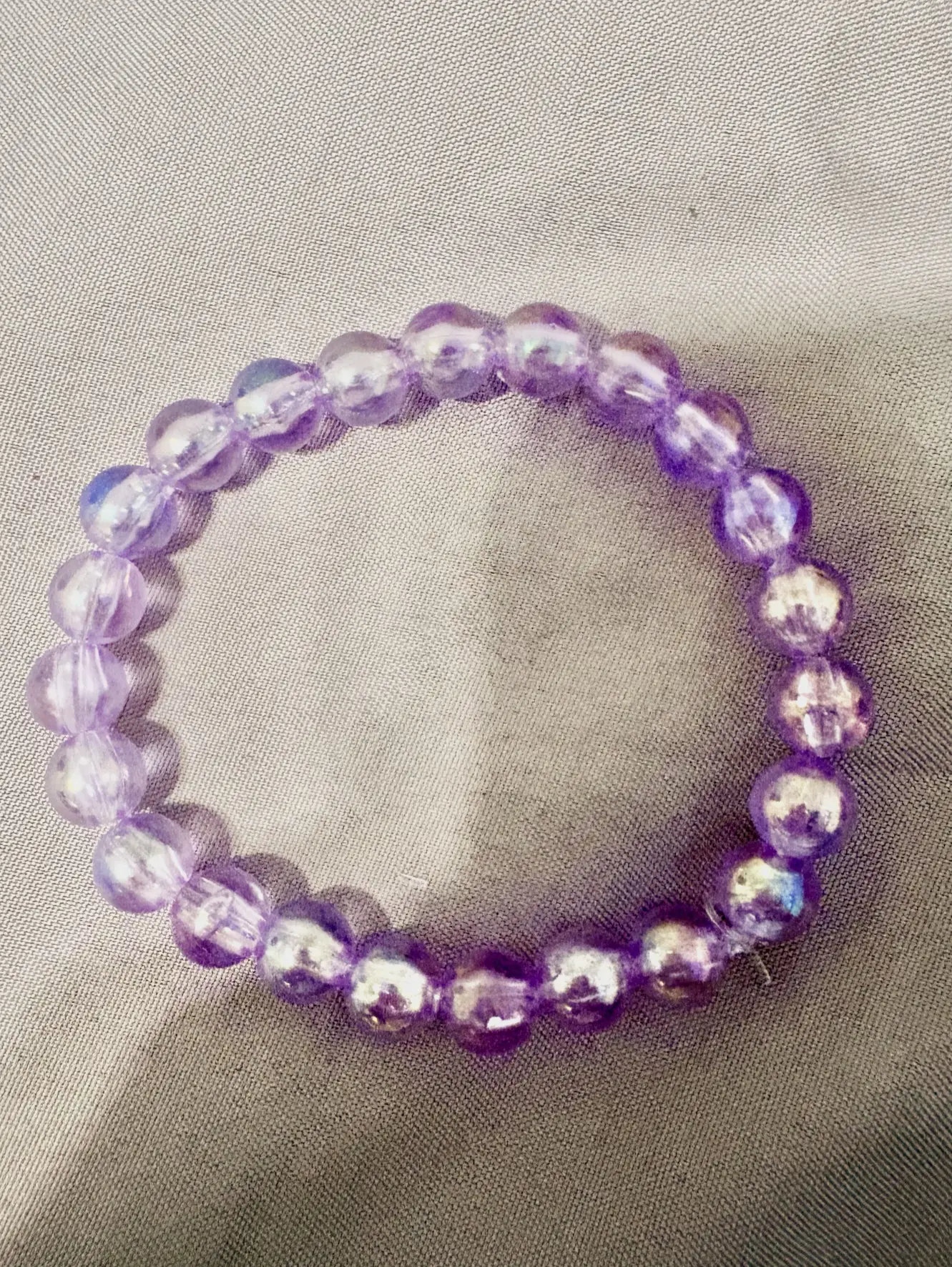 Glass Bead Bracelet (Light Purple)