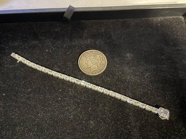 925 Silver Tennis Bracelet 8 1/2 ((((coin not for sale)))