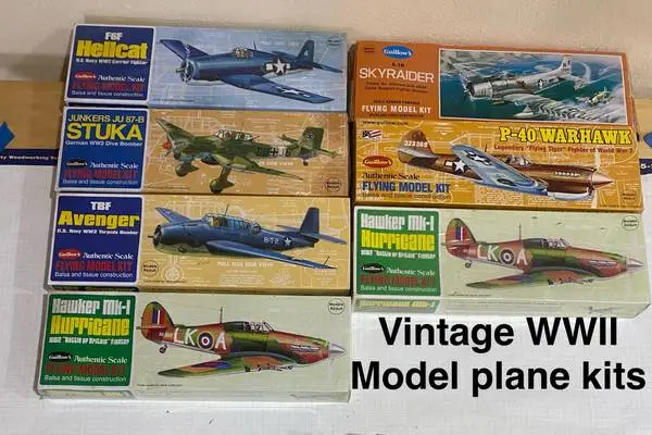 WWII balsa FLYING MODEL PLANES vintage SEALED