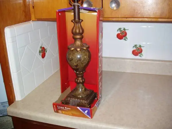 Lamp Base, Lg. Victorian Marble Resin