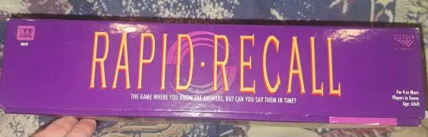 Board game Rapid Recall   NEW