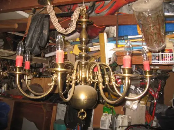 Solid Brass Dutch/Flemish Chandelier-Vintage Farmhouse