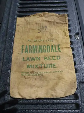 Vintage 50s Farmingdale Lawn Seed mixture bag