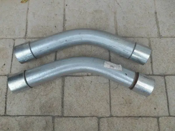 2 galvanized 45 degree conduit fittings/ couplings