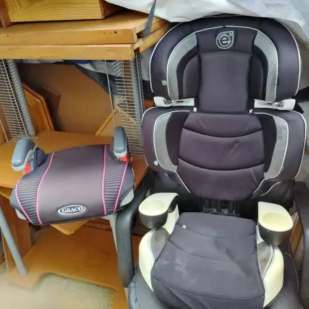 Car seat and booster seat, $15 for both