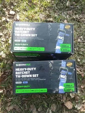 2 x 4 packs of Rhino Ratchet straps new in the box