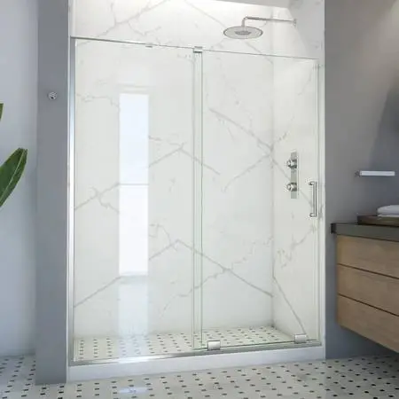 New DREAMLINE Chrome 50-54W x 71H Frameless Sliding Shower Door