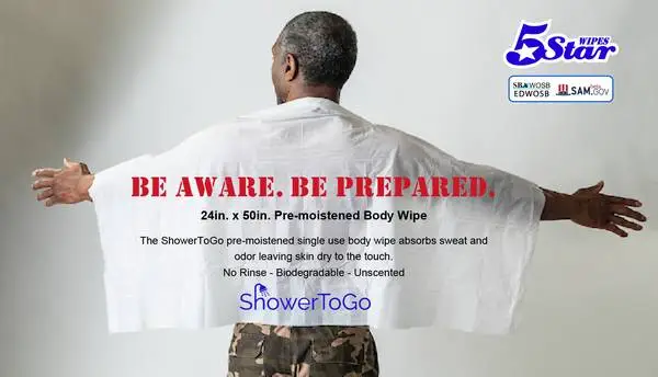 Shower2Go LARGE Wet Body Wipes
