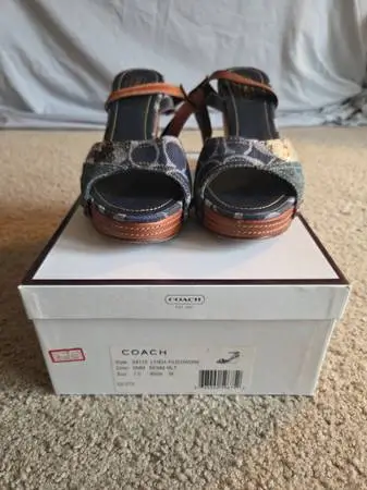 Coach Denim Patchwork Leather Trim Shoes