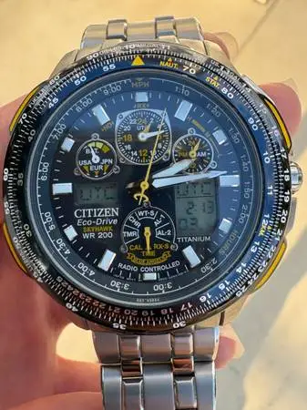 Titanium citizens blue angels watch like new unworn condition w box
