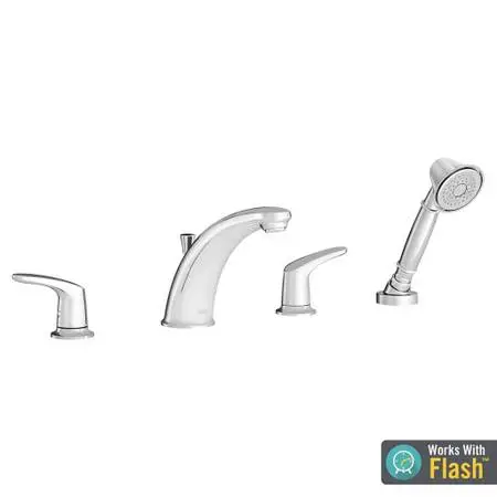 New AMERICAN STANDARD Chrome Deck Mount Tub Faucet Kit w/Hand Shower