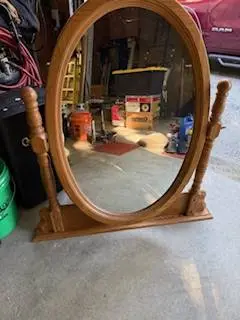 Oval Oak Mirror