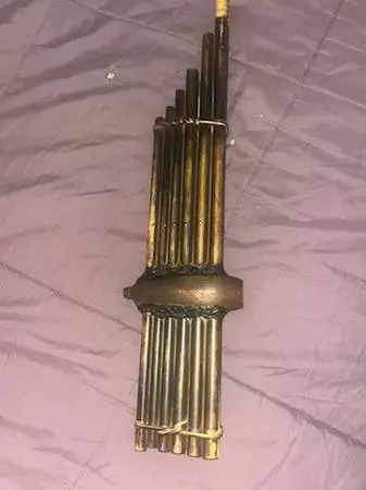 Vintage Bamboo Panpipes - 20”Vintage Thai Khaen Bamboo Instrument